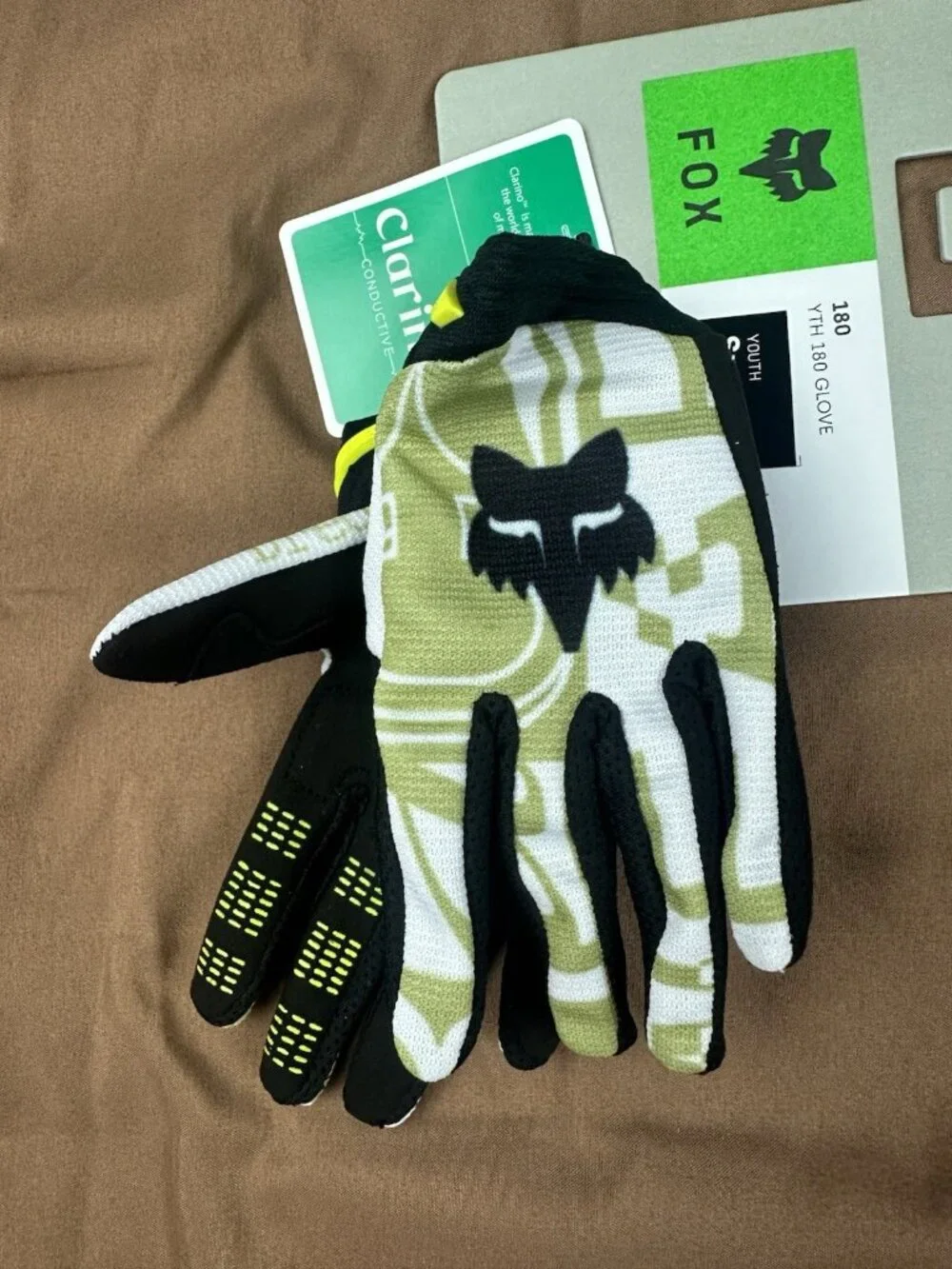 Fox Racing 180 Race Spec Glove (Pale Green, Youth Small ) New